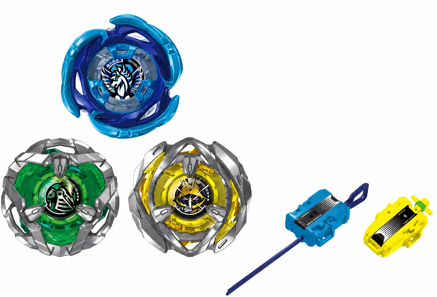 Beyblade Toy Set on White Background